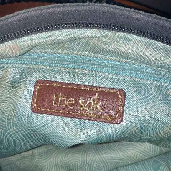 The Sak Womens Indio Hobo Hand/Shoulder Bag Black Leather Braded Handle - Picture 9 of 14